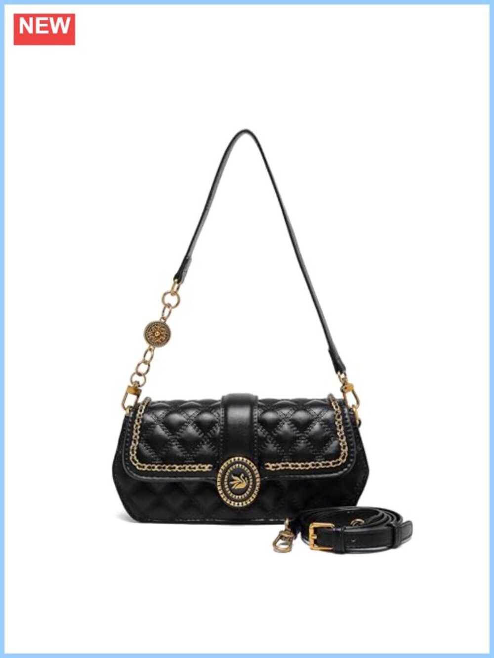 Quilted Crossbody Bag Mini Shoulder Wallet Gold Chain